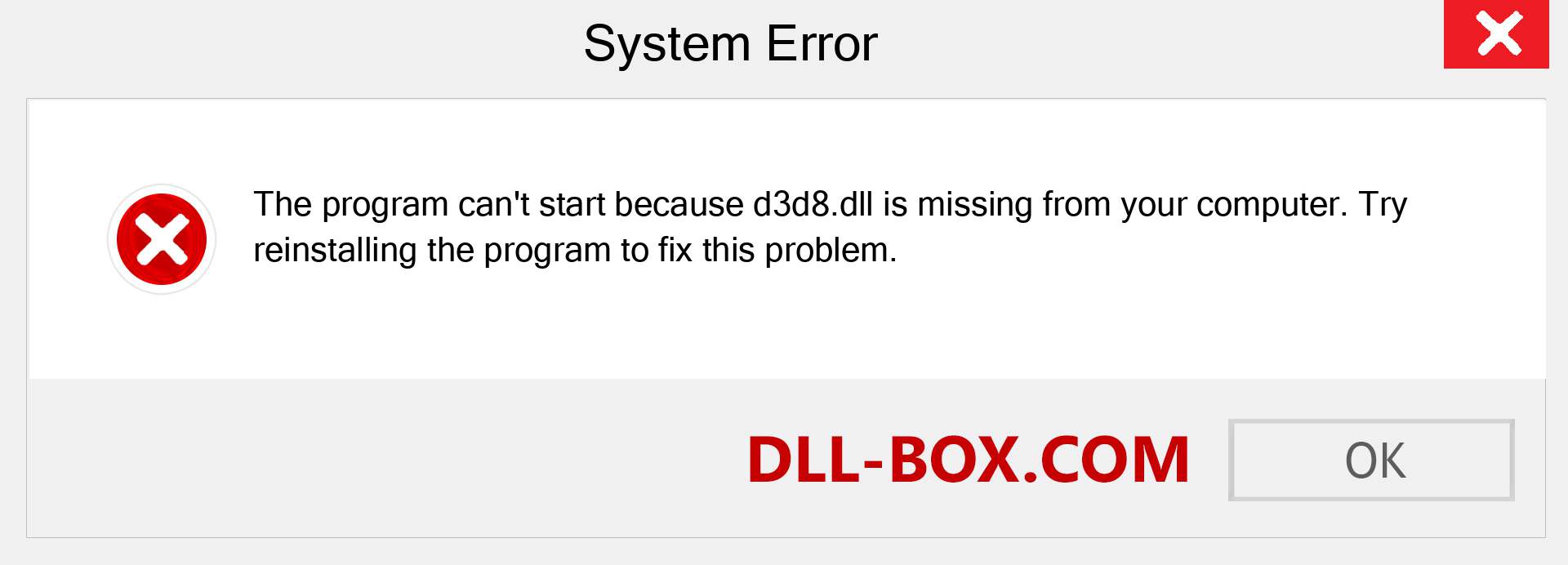 d3d8.dll file is missing?. Download for Windows 7, 8, 10 - Fix  d3d8 dll Missing Error on Windows, photos, images